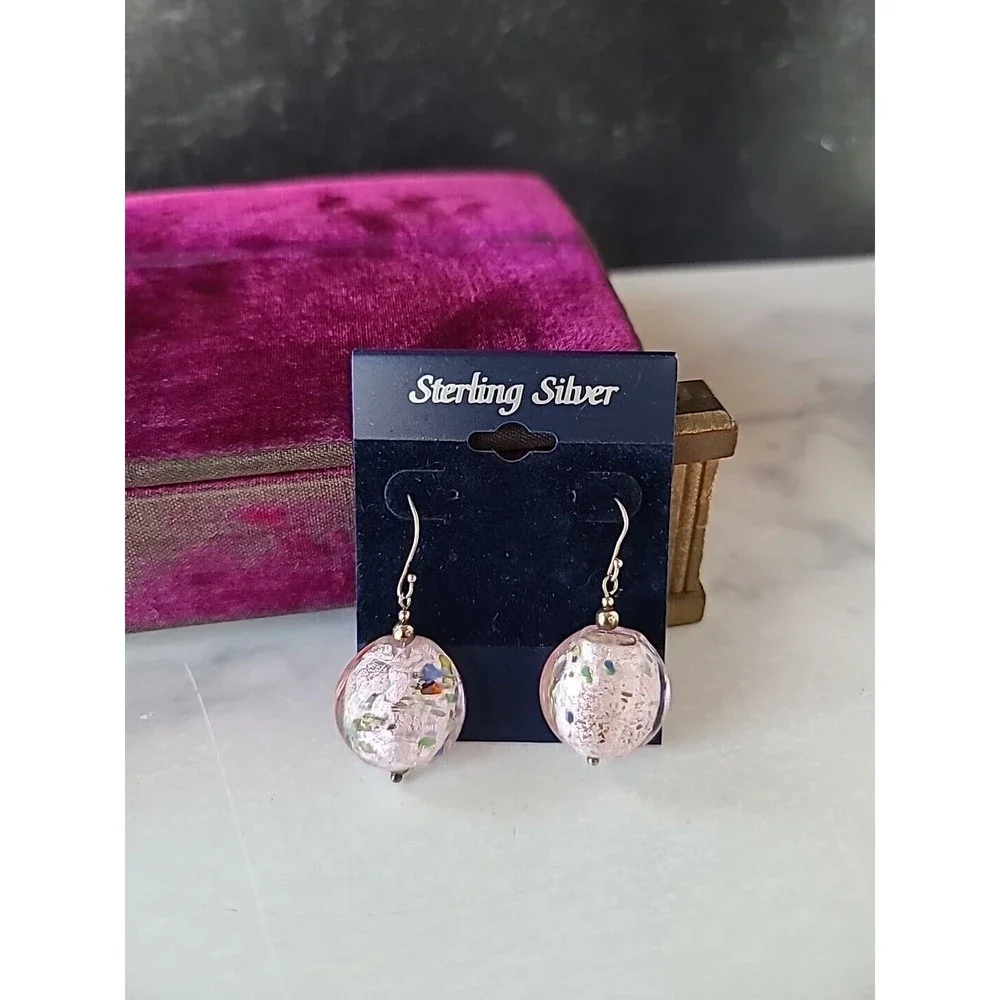 Vintage Sterling Silver Dangling Pierced Earrings, NWT - Picture 2 of 10